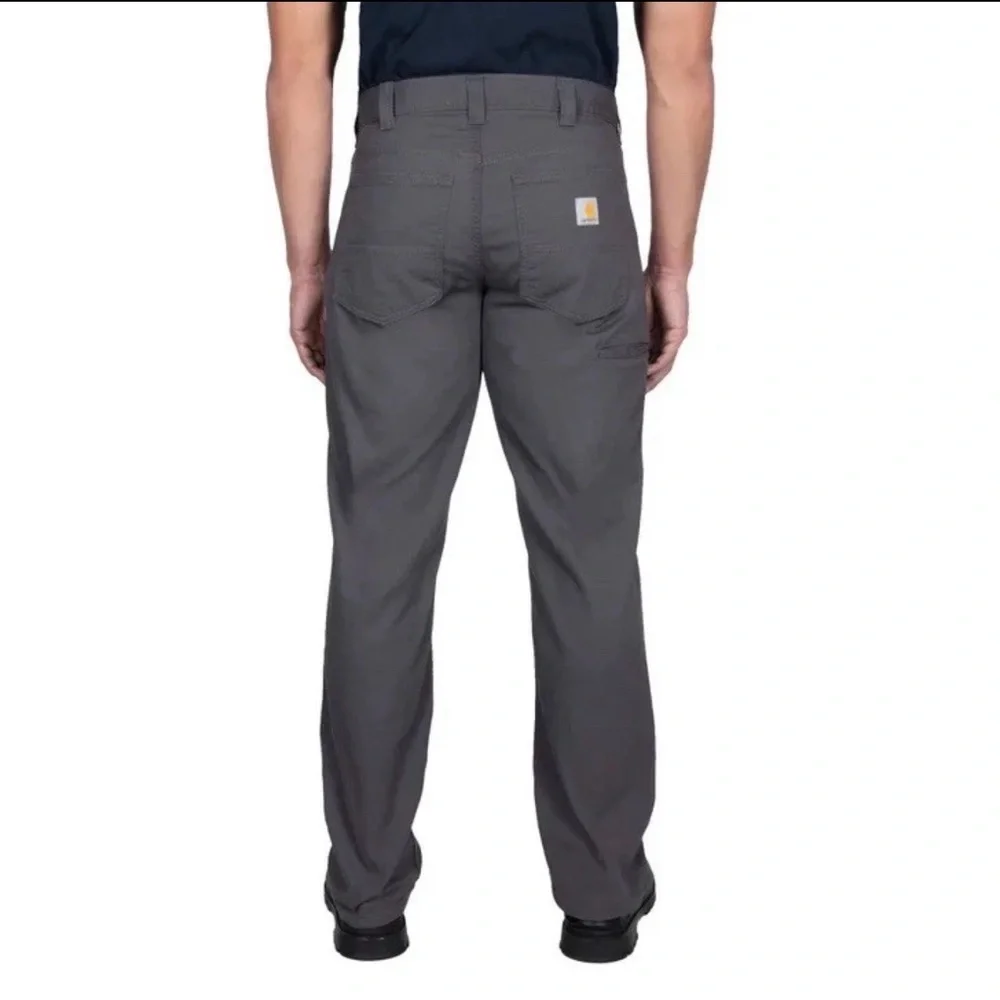 Carhartt Men's Slim Rugged Flex Duck Tapered 5-Pocket Gray Work Chinos
